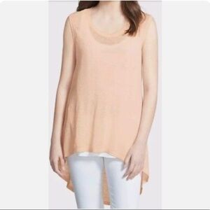 The Fisher Project Sheer Peach Linen Tank Top